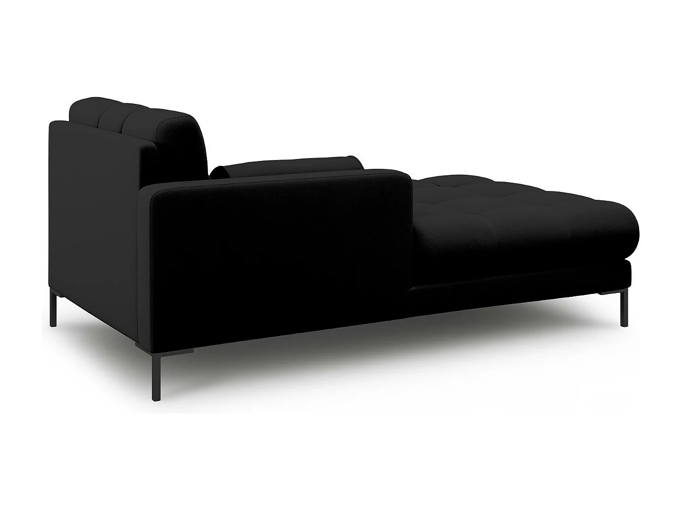 Cosmopolitan Design - Chaise longue sinistra "Bali" in tessuto strutturato nero - 185x102x75cm