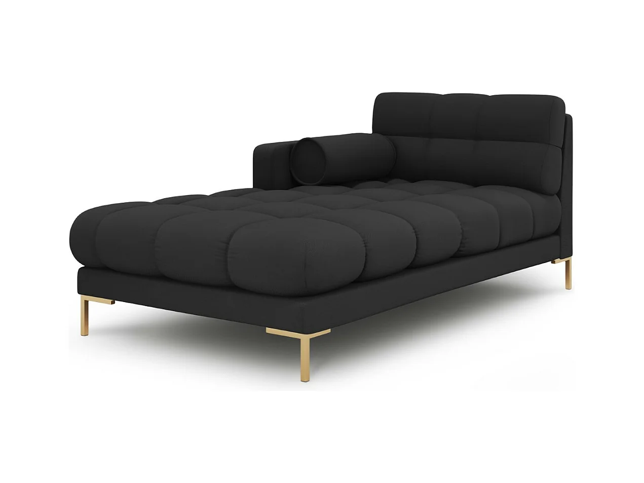 Cosmopolitan Design - Linker meridiaan "Bali" Structurele stof, Donkergrijs - 185x102x75cm