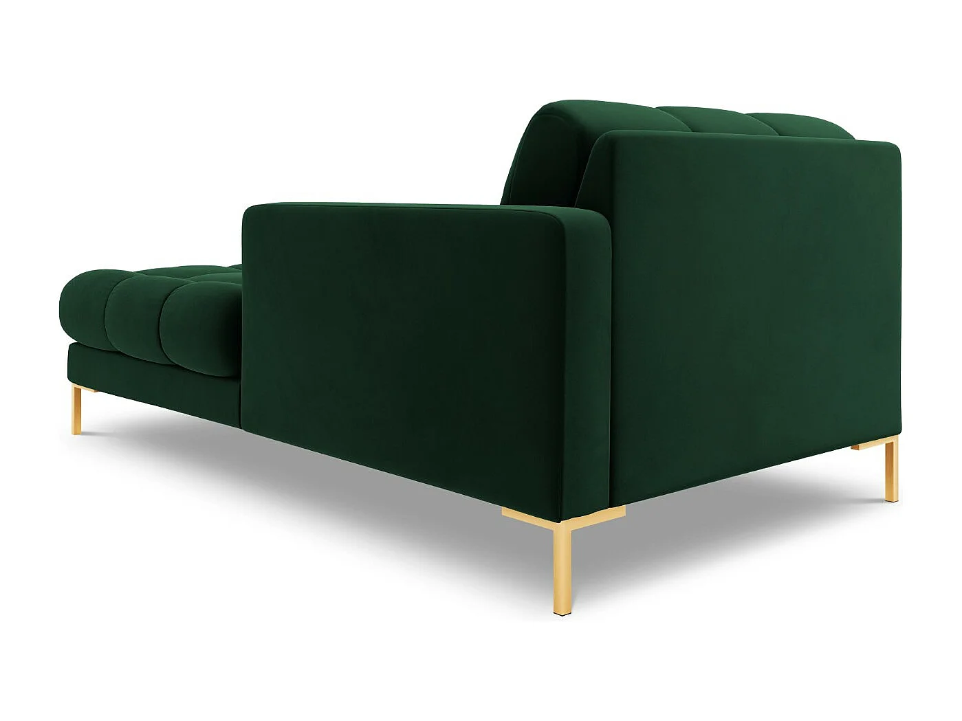 Cosmopolitan Design - Chaise longue direita "Bali" em veludo verde garrafa - 185x102x75cm