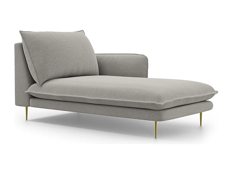 Cosmopolitan Design - Szezlong bok prawy, "Vienna" tkanina strukturalna, szary jasny - 170x110x95cm