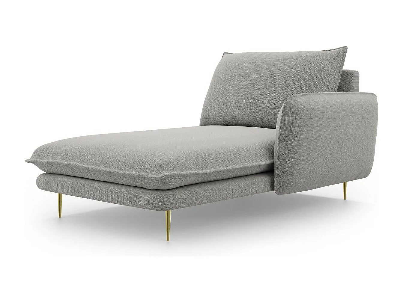 Cosmopolitan Design - Chaise longue de angulo derecho "Vienna" de tejido estructural gris claro - 170x110x95cm