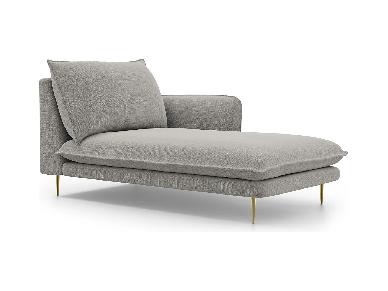 Cosmopolitan Design - Rechter chaise longue "Vienna" Structurele stof, Lichtgrijs - 170x110x95cm