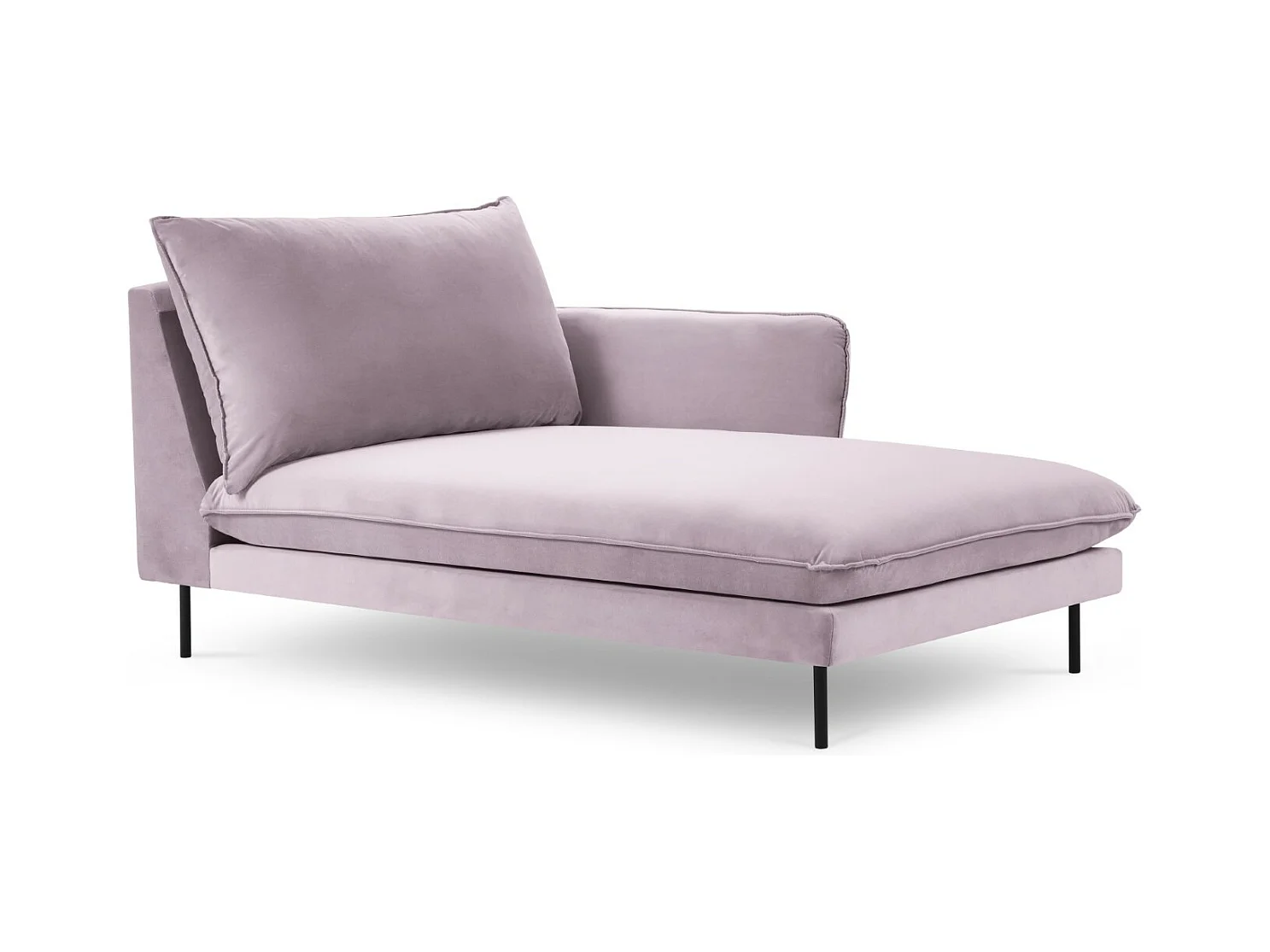 Cosmopolitan Design - Rechter chaise longue "Vienna" Flueel, Lavendel - 170x110x95cm