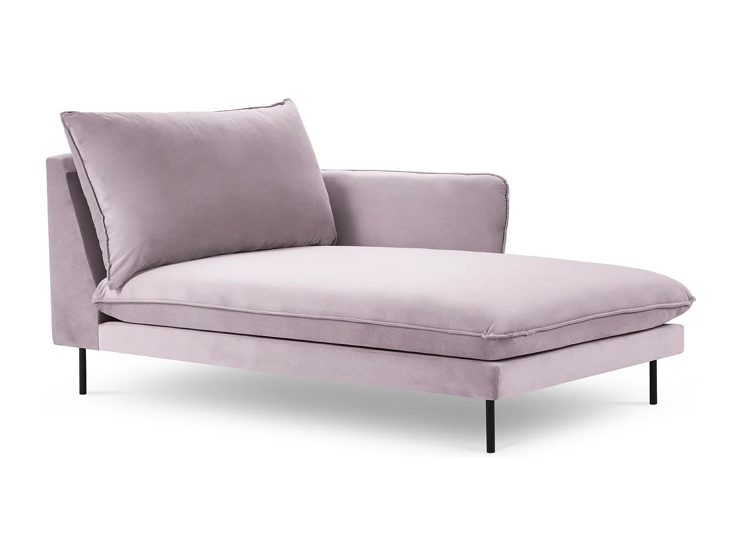 Cosmopolitan Design - Méridienne droite "Vienna" en velours lavande - 170x110x95cm