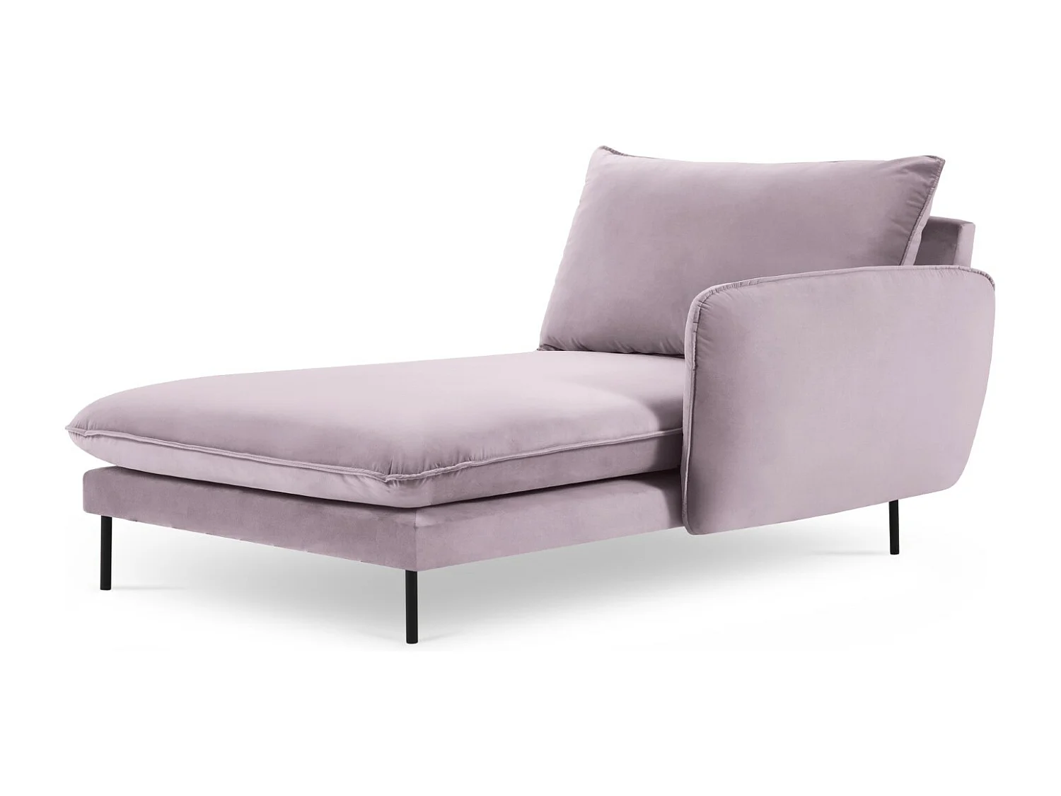 Cosmopolitan Design - Méridienne droite "Vienna" en velours lavande - 170x110x95cm