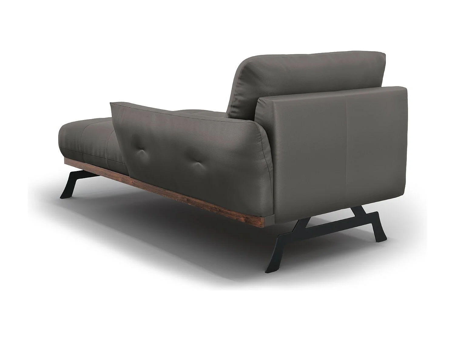 CXL by Christian Lacroix - Szezlong bok prawy, "Olivier" skóra naturalna, szary ciemny - 171x100x87cm