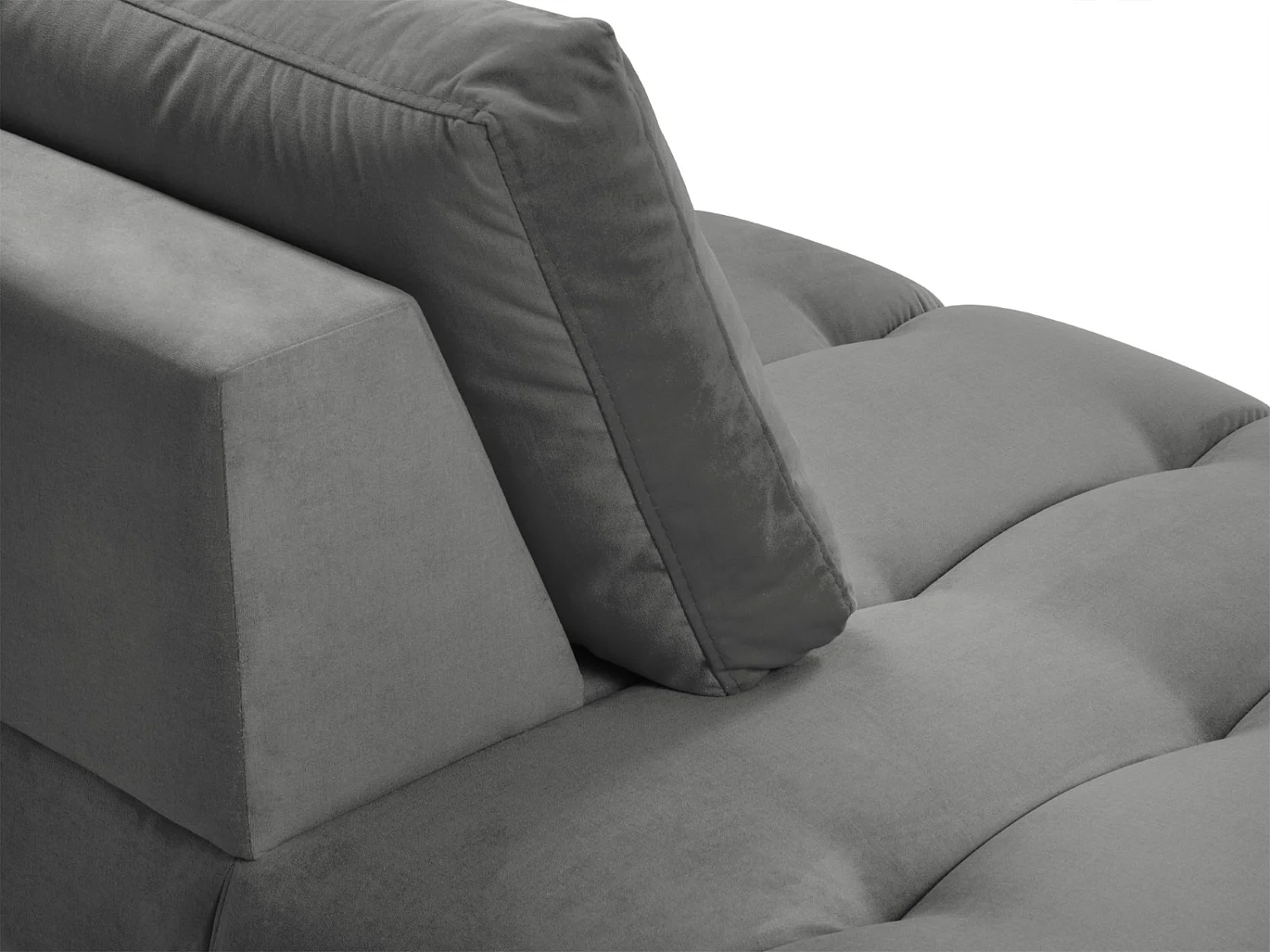 Cosmopolitan Design - 2-Sitzer Chaiselongue links "Hastings" aus Samt grau - 216x102x75cm