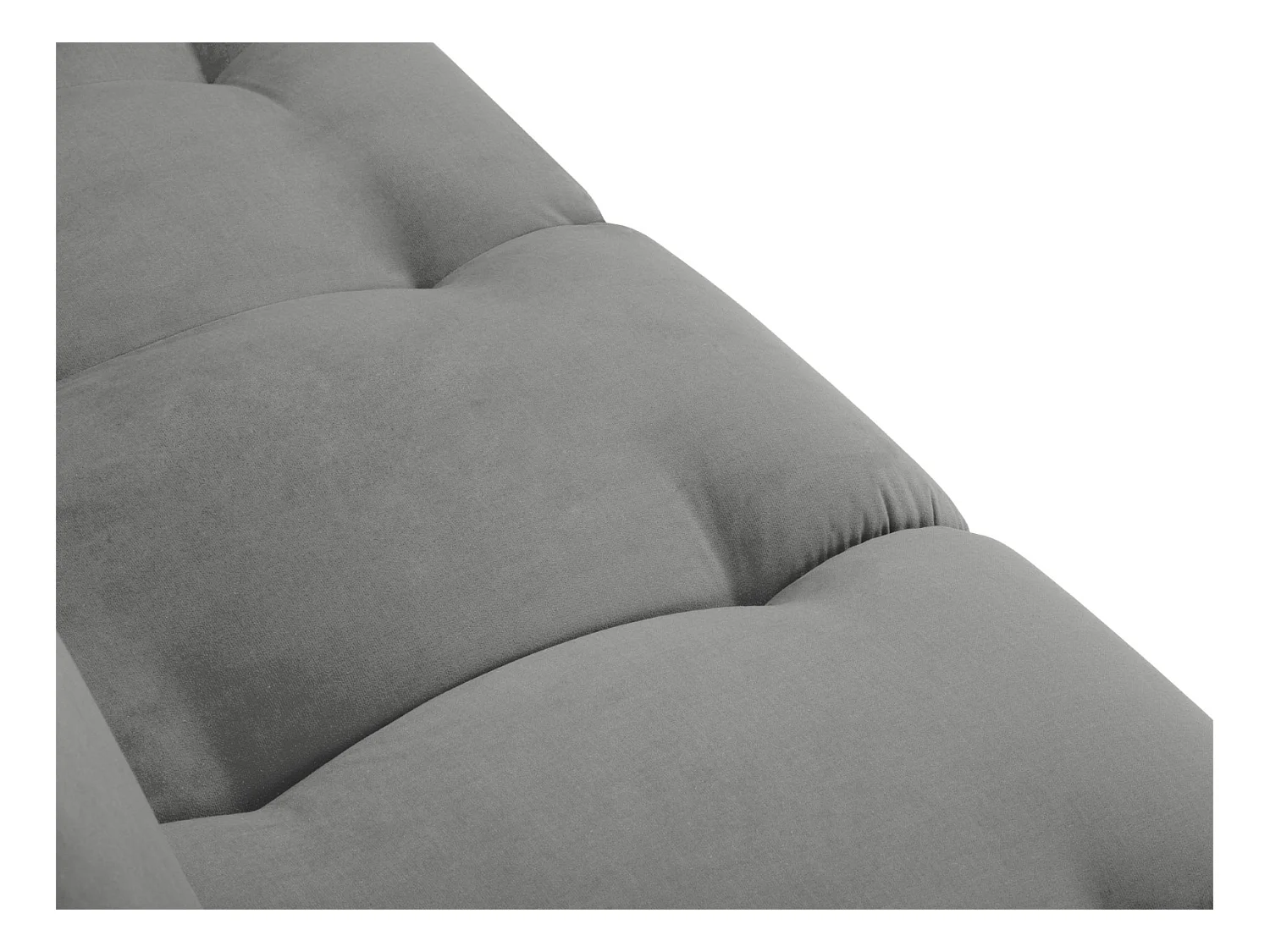 Cosmopolitan Design - Méridienne gauche "Hastings" 2 places en velours gris - 216x102x75cm