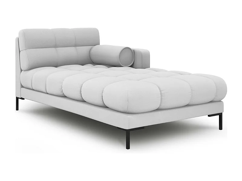 Cosmopolitan Design - Chaise longue direita "Bali" em tecido estrutural cinza claro - 185x102x75cm