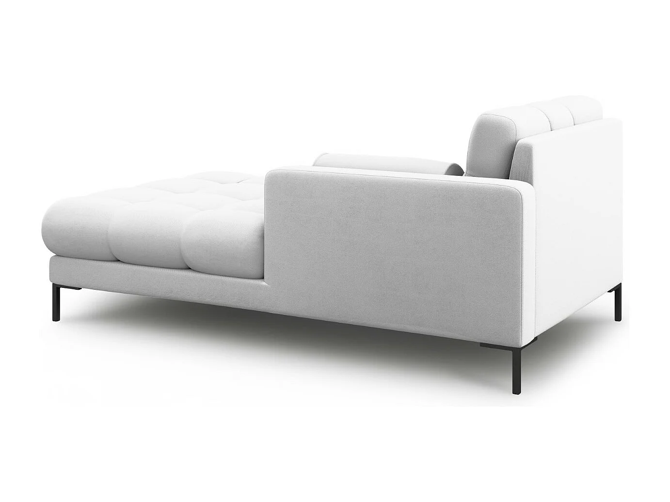 Cosmopolitan Design - Chaise longue de angulo derecho "Bali" de tejido estructural gris claro - 185x102x75cm