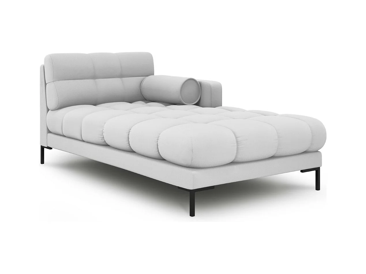 Cosmopolitan Design - Rechter chaise longue "Bali" Structurele stof, Lichtgrijs - 185x102x75cm