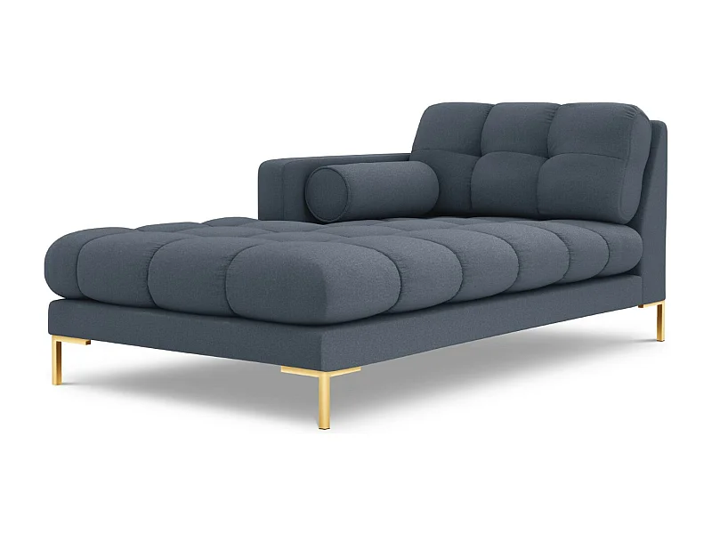 Cosmopolitan Design - Chaise longue de angulo izquierdo "Bali" de tejido estructural azul oscuro - 185x102x75cm
