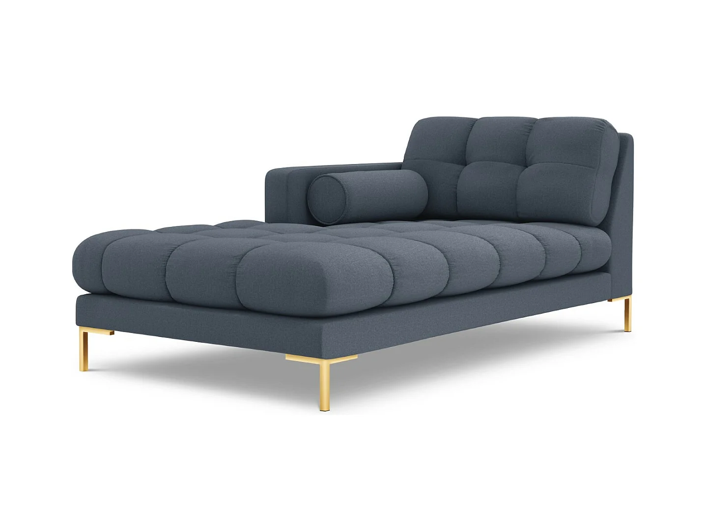 Cosmopolitan Design - Méridienne gauche "Bali" en tissu structurel bleu foncé - 185x102x75cm