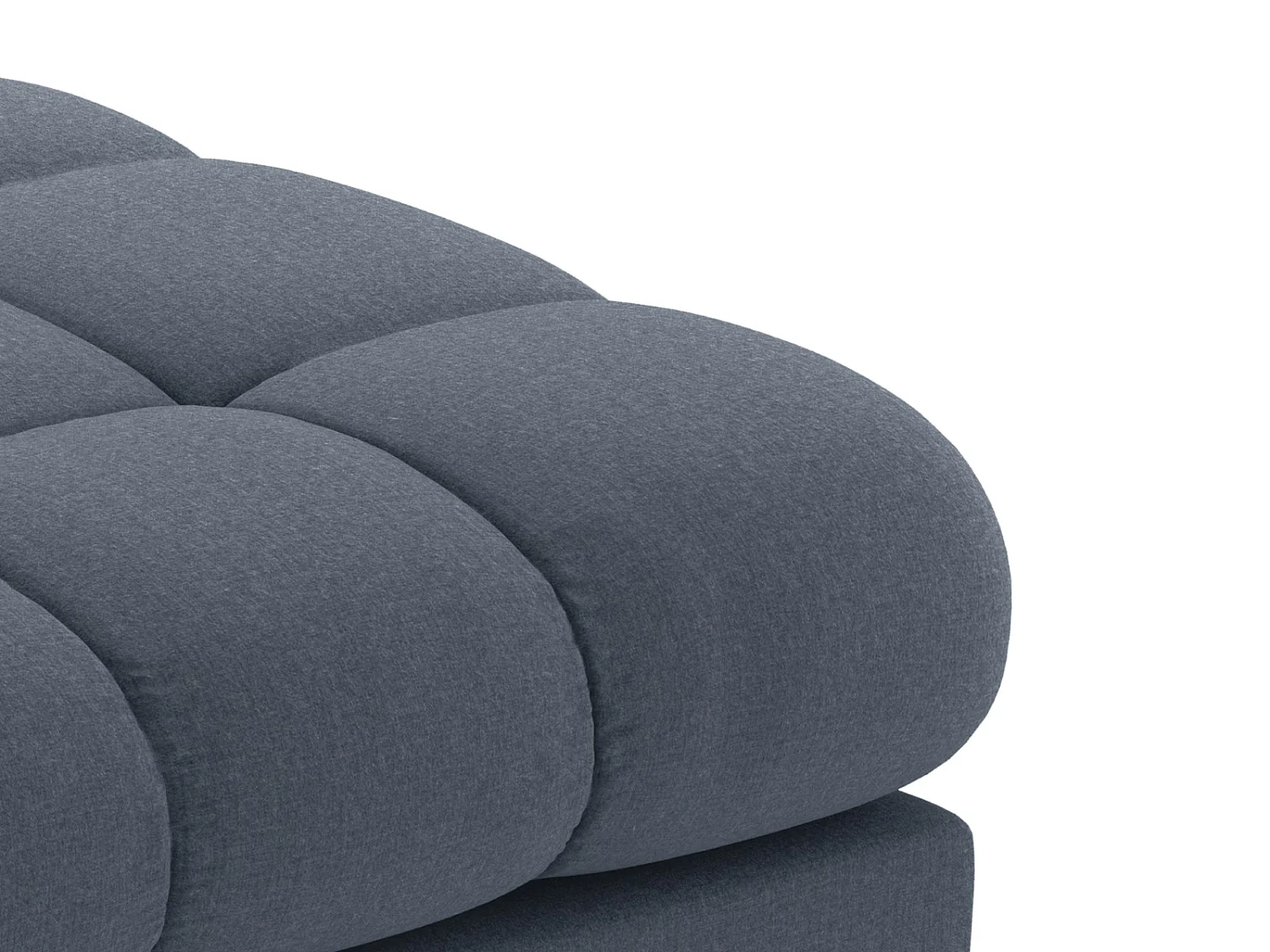 Cosmopolitan Design - Méridienne gauche "Bali" en tissu structurel bleu foncé - 185x102x75cm