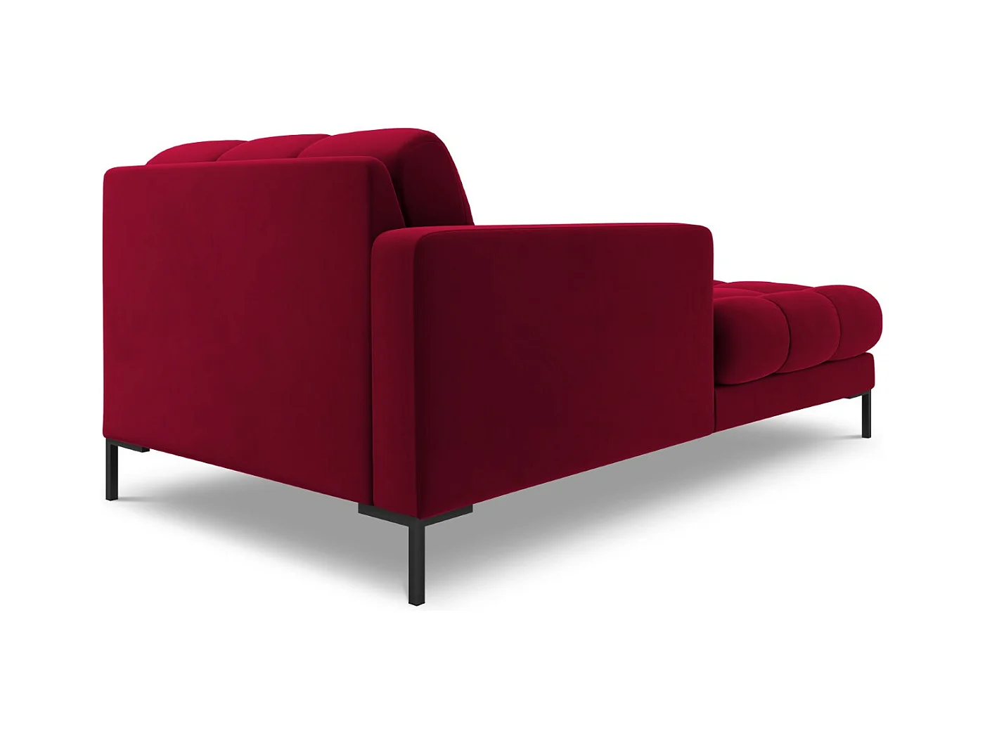 Cosmopolitan Design - Méridienne gauche "Bali" en velours rouge - 185x102x75cm