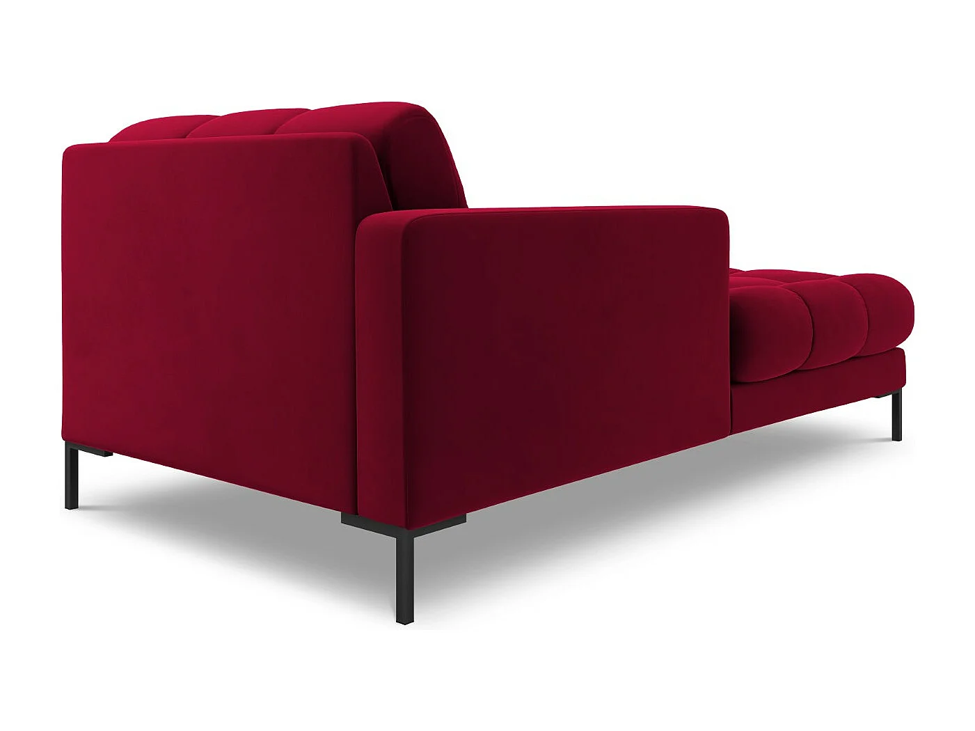 Cosmopolitan Design - Chaise longue esquerda "Bali" em veludo vermelho - 185x102x75cm