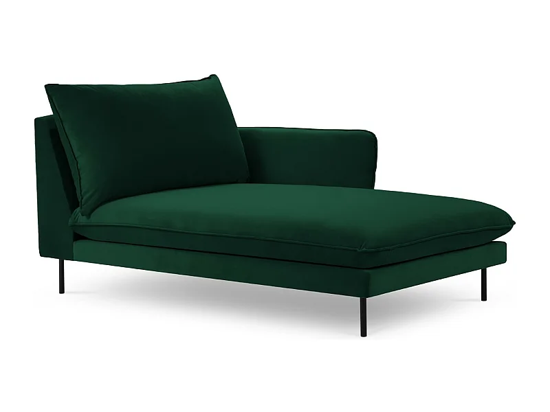 Cosmopolitan Design - Méridienne droite "Vienna" en velours vert bouteille - 170x110x95cm