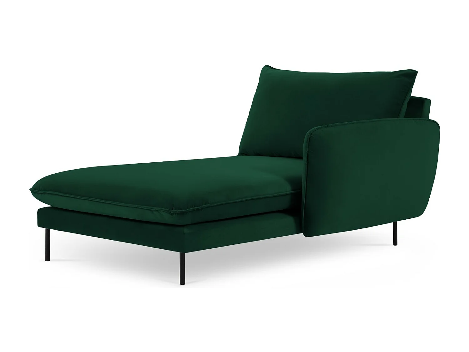 Cosmopolitan Design - Chaise longue de angulo derecho "Vienna" de terciopelo verde botella - 170x110x95cm