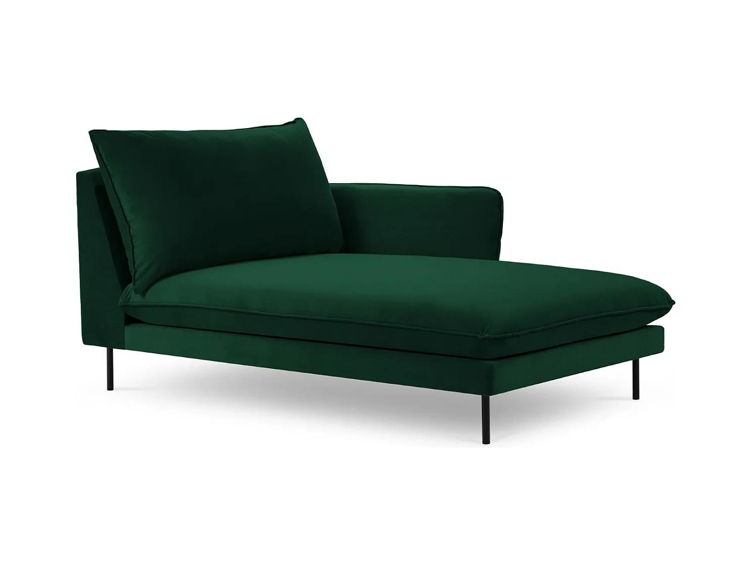 Cosmopolitan Design - Méridienne droite "Vienna" en velours vert bouteille - 170x110x95cm