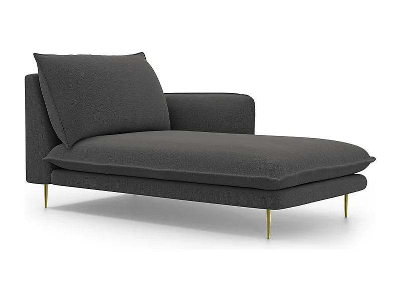 Cosmopolitan Design - Chaise longue de angulo derecho "Vienna" de tejido estructural gris oscuro - 170x110x95cm