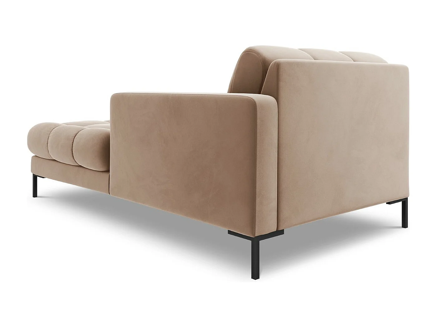 Cosmopolitan Design - Chaise longue destra "Bali" in velluto beige - 185x102x75cm