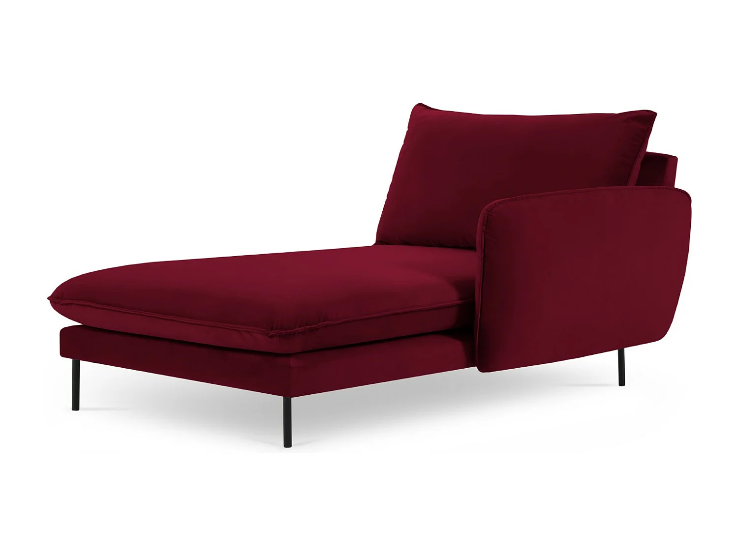 Cosmopolitan Design - Méridienne droite "Vienna" en velours rouge - 170x110x95cm