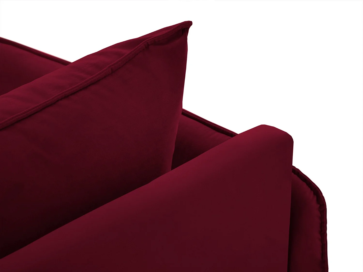 Cosmopolitan Design - Méridienne droite "Vienna" en velours rouge - 170x110x95cm