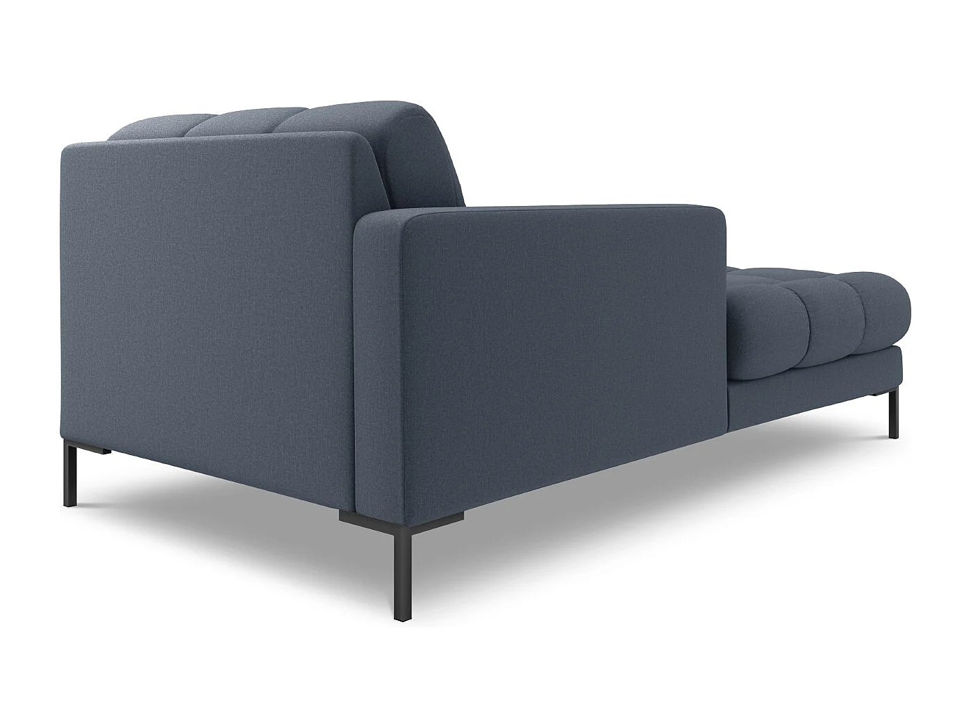Cosmopolitan Design - Chaiselongue links "Bali" aus strukturiertem Stoff dunkelblau - 185x102x75cm
