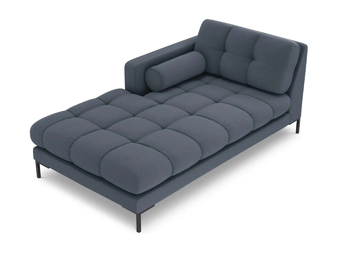 Cosmopolitan Design - Chaise longue esquerda "Bali" em tecido estrutural azul escuro - 185x102x75cm