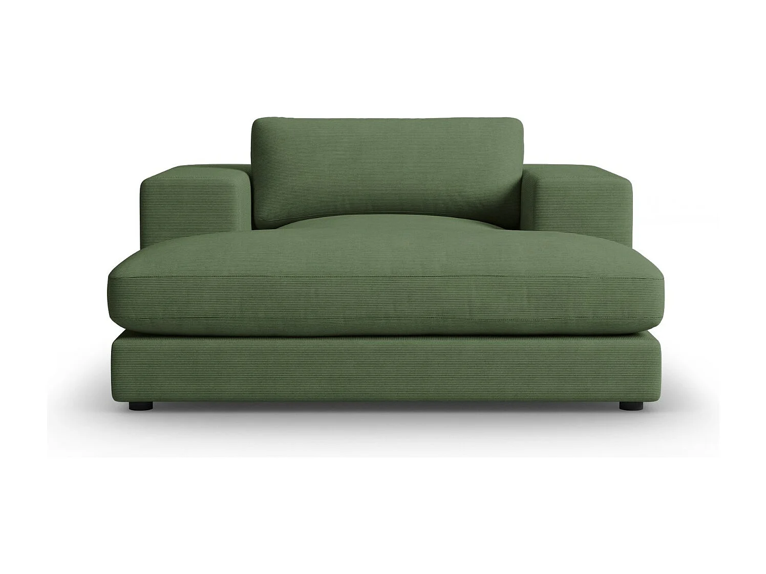 CXL by Christian Lacroix - Méridienne "Tendance" en velours côtelé vert - 156x140x72cm