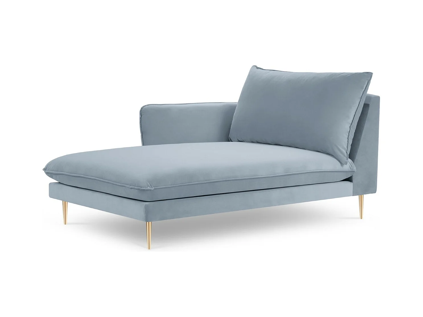 Cosmopolitan Design - Linker meridiaan "Vienna" Flueel, Lichtblauw - 170x110x95cm