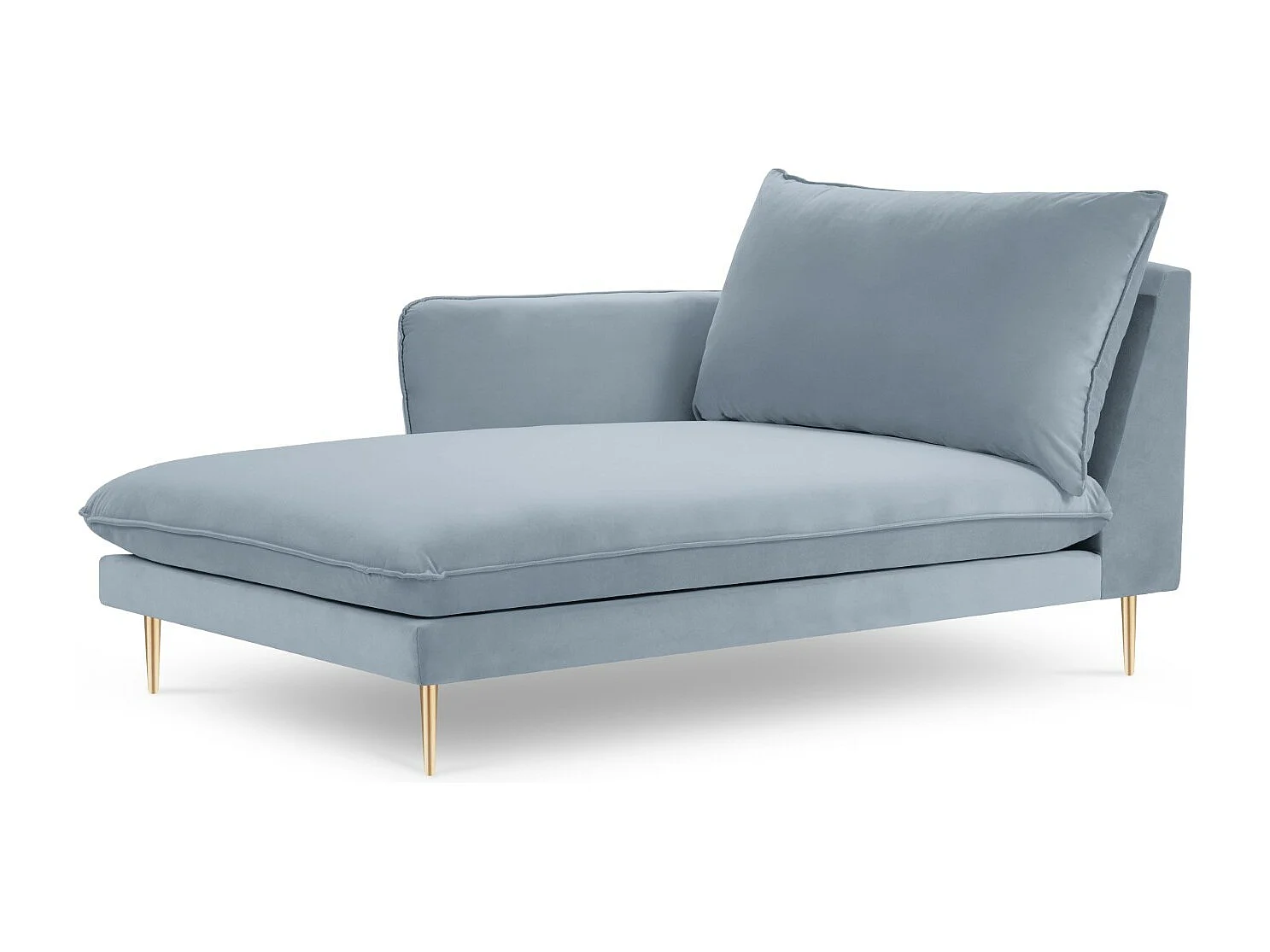Cosmopolitan Design - Chaise longue esquerda "Vienna" em veludo azul claro - 170x110x95cm