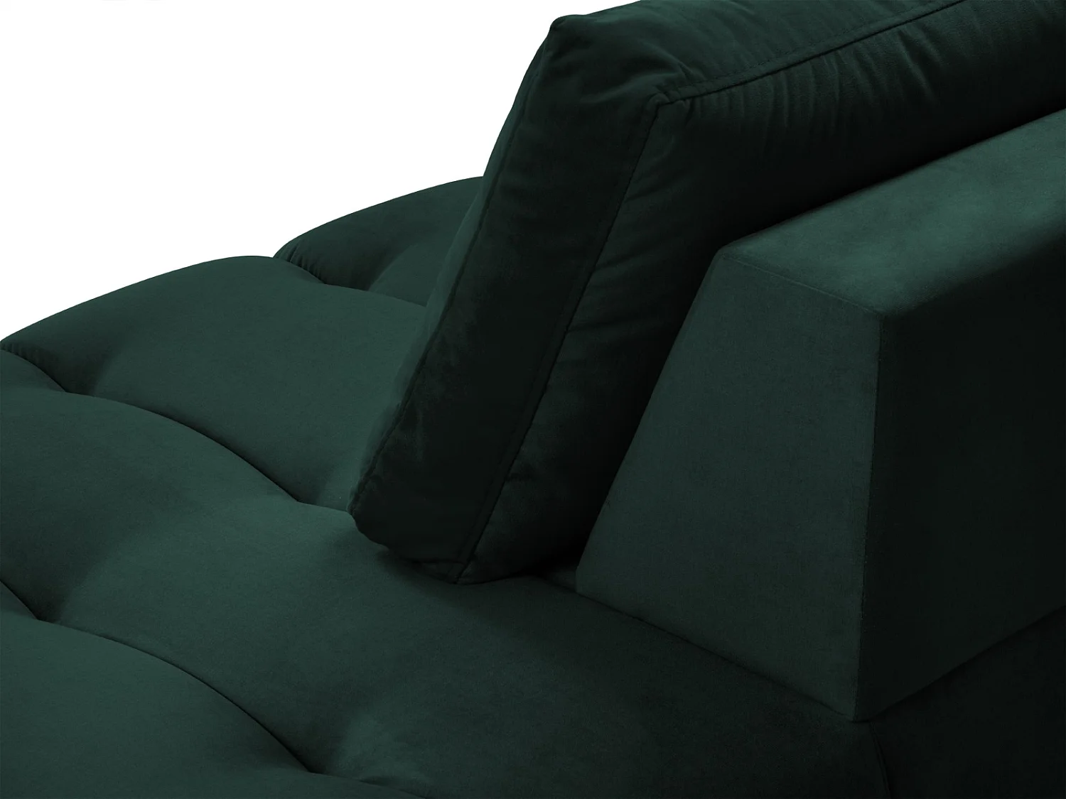 Cosmopolitan Design - Chaise longue direita "Hastings" 2 lugares em veludo verde garrafa - 216x102x75cm