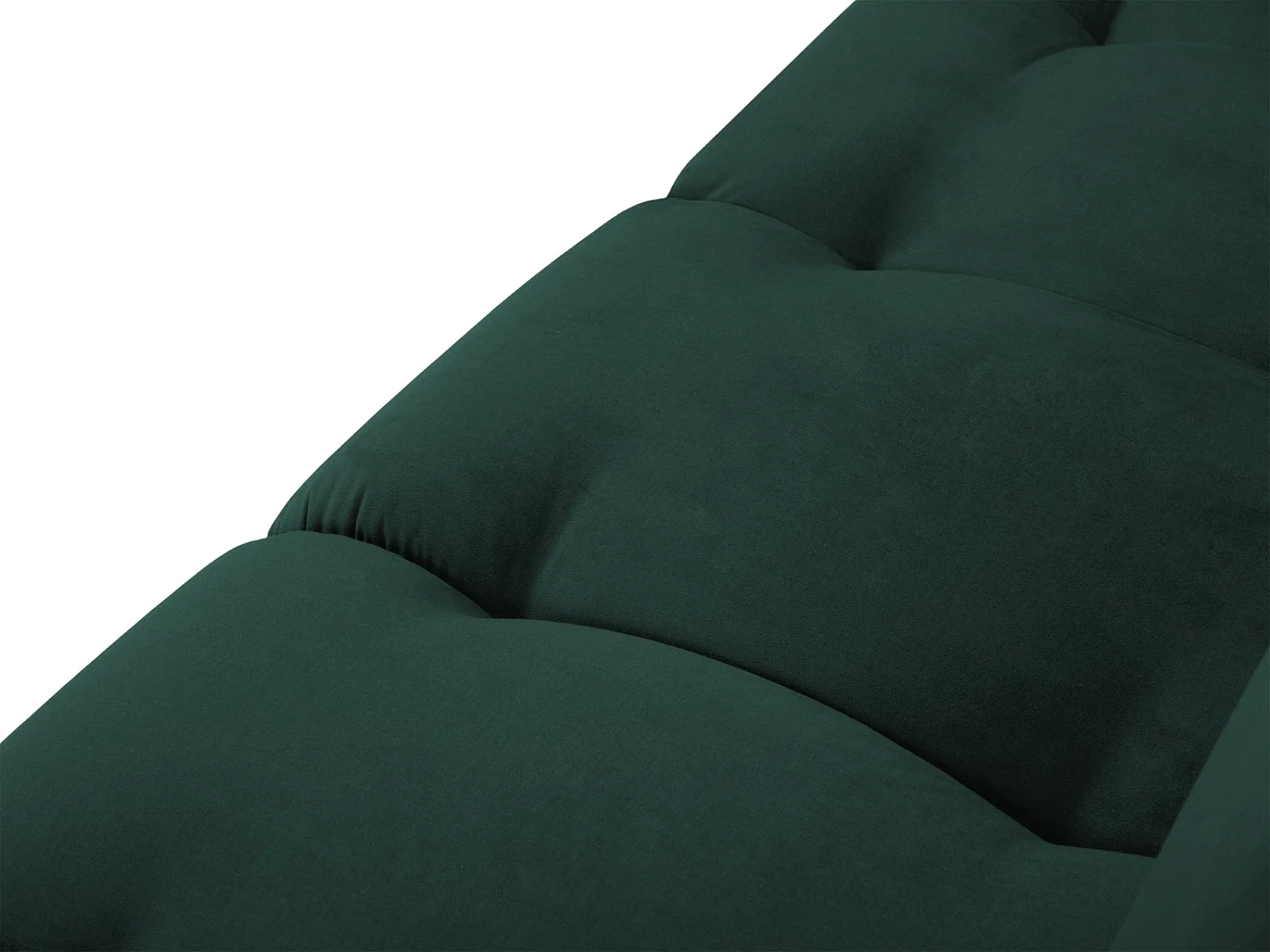 Cosmopolitan Design - Chaise longue direita "Hastings" 2 lugares em veludo verde garrafa - 216x102x75cm
