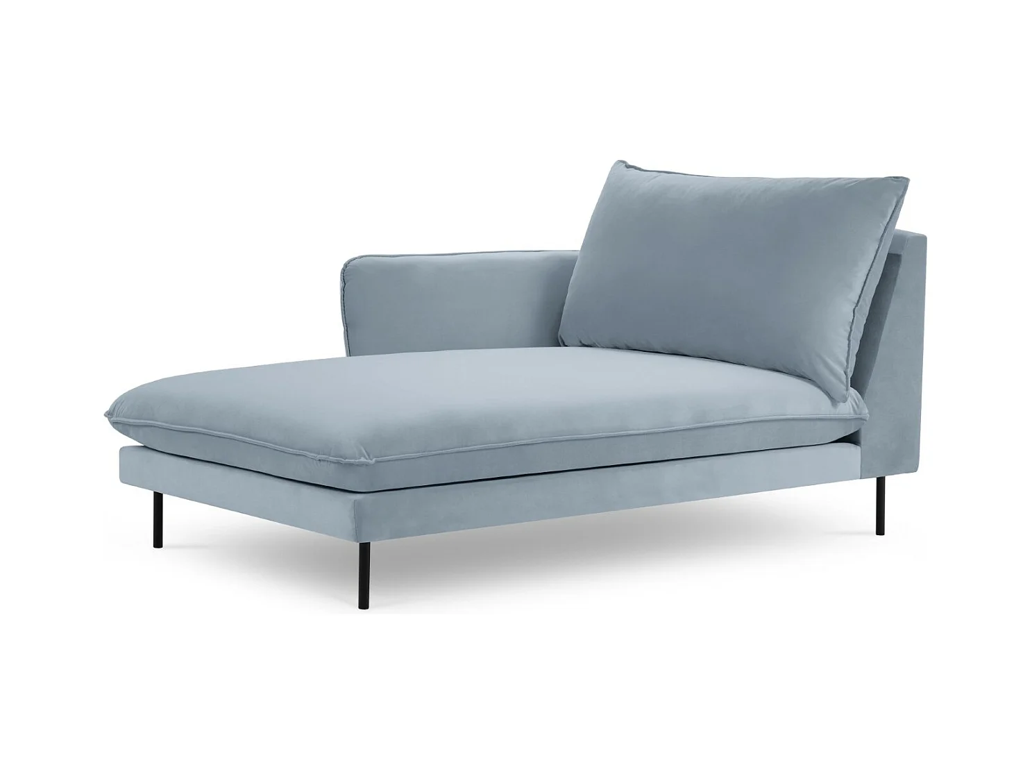 Cosmopolitan Design - Linker meridiaan "Vienna" Flueel, Lichtblauw - 170x110x95cm