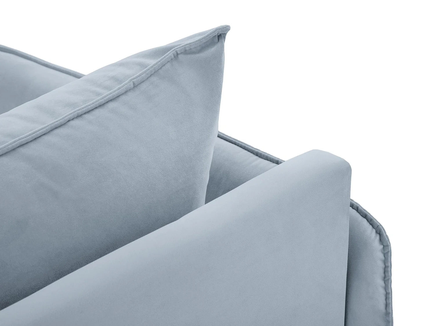 Cosmopolitan Design - Chaise longue esquerda "Vienna" em veludo azul claro - 170x110x95cm