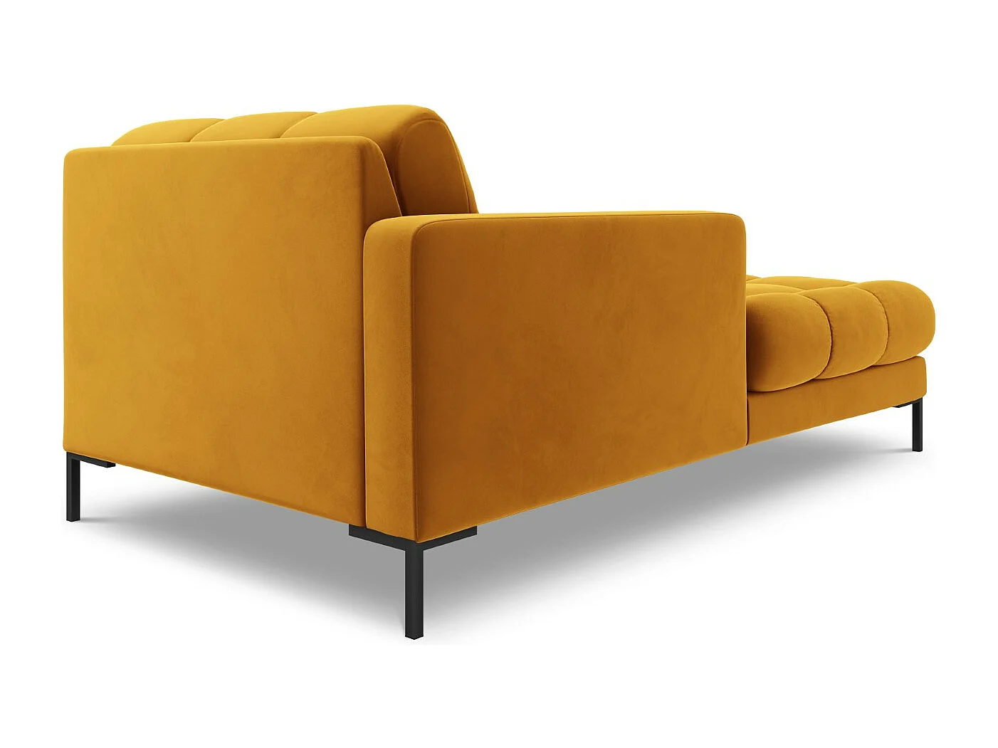 Cosmopolitan Design - Chaise longue esquerda "Bali" em veludo amarelo - 185x102x75cm