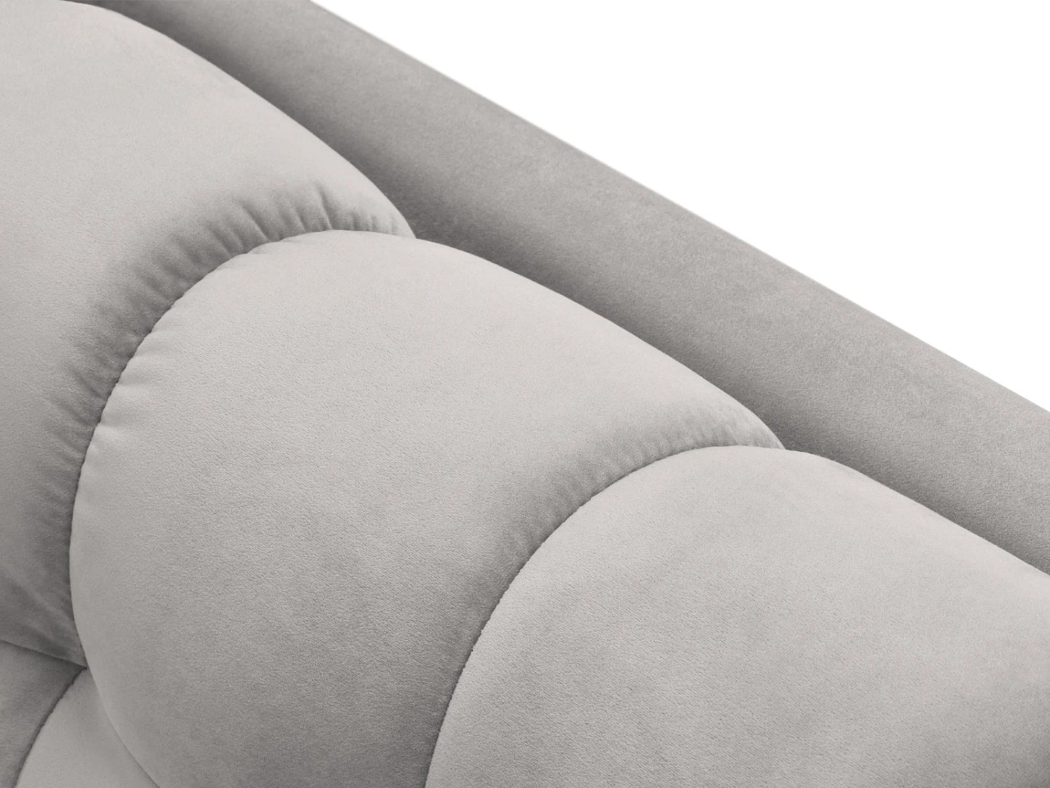 Cosmopolitan Design - Chaise longue esquerda "Bali" em veludo prata - 185x102x75cm