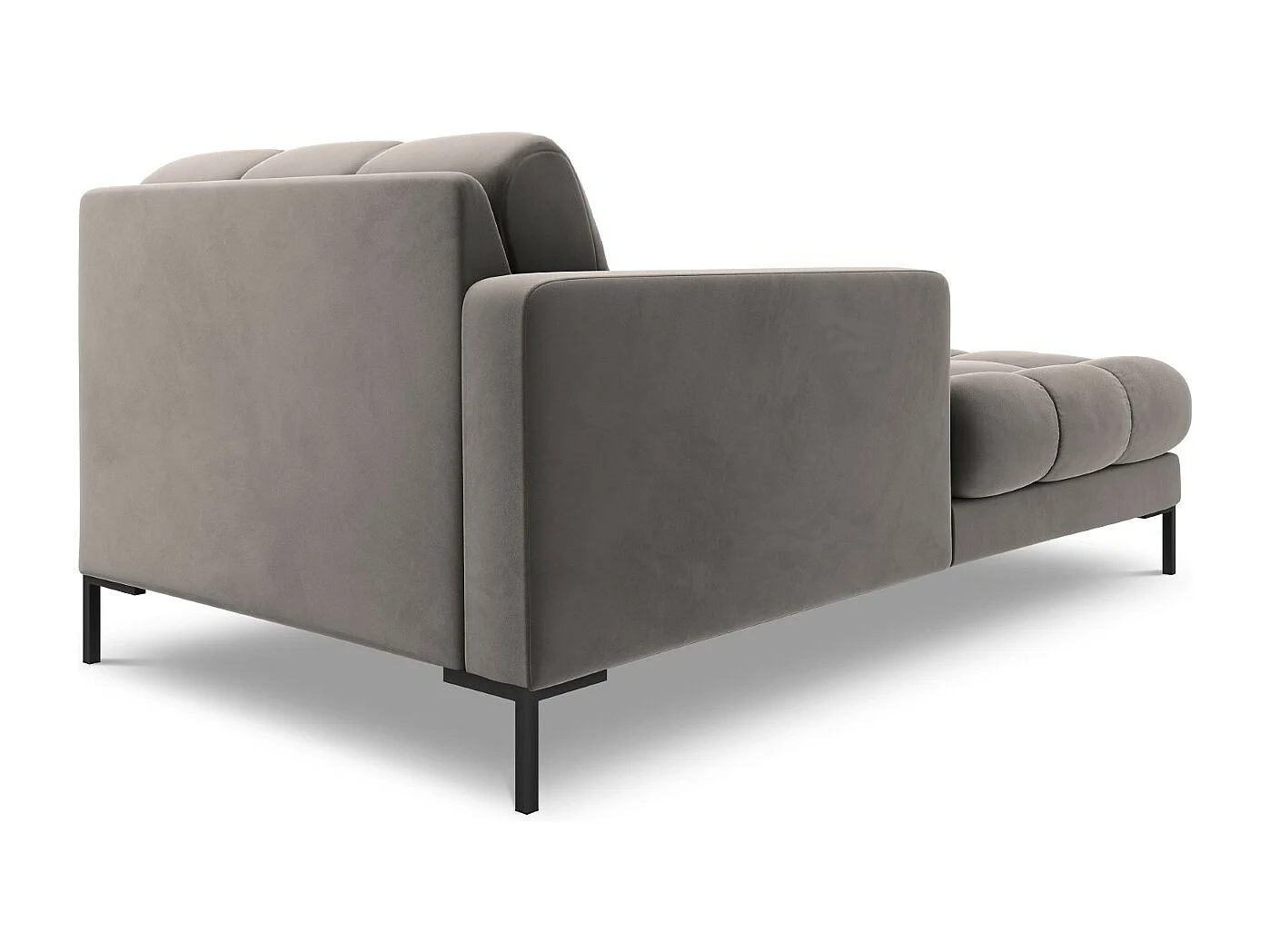 Cosmopolitan Design - Chaise longue sinistra "Bali" in velluto grigio chiaro - 185x102x75cm