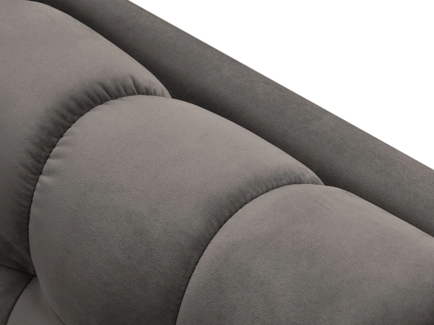 Cosmopolitan Design - Chaise longue sinistra "Bali" in velluto grigio chiaro - 185x102x75cm
