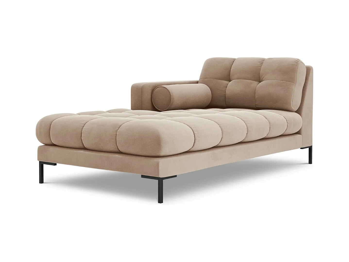 Cosmopolitan Design - Linker meridiaan "Bali" Flueel, Beige - 185x102x75cm