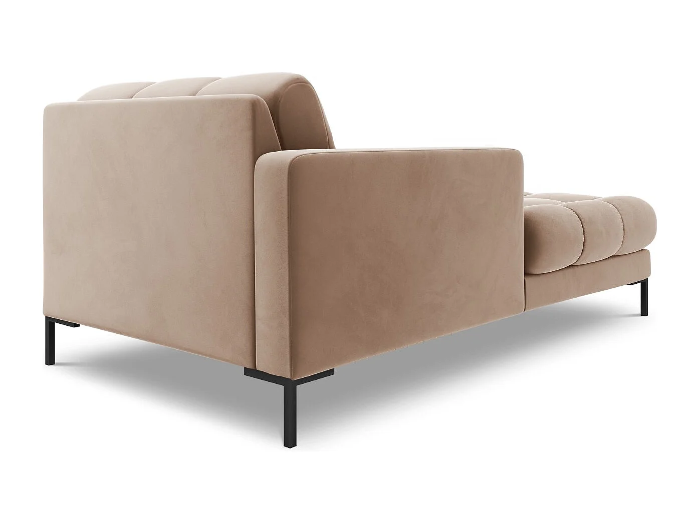Cosmopolitan Design - Chaise longue esquerda "Bali" em veludo bege - 185x102x75cm