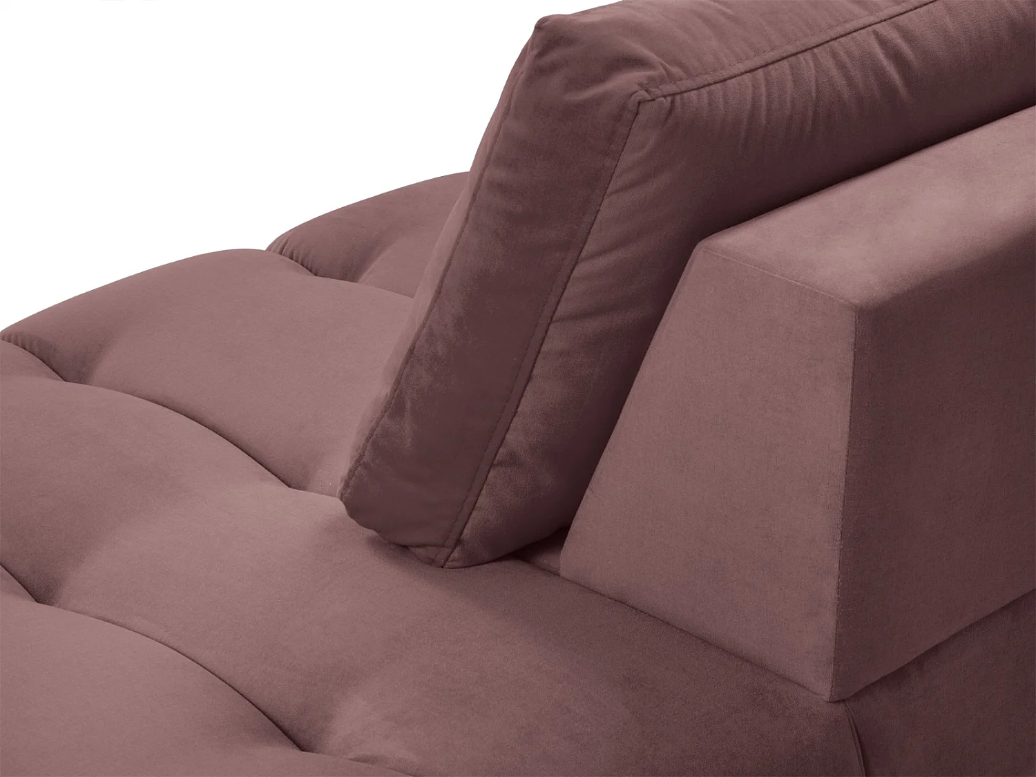 Cosmopolitan Design - Méridienne droite "Hastings" 2 places en velours rose - 216x102x75cm