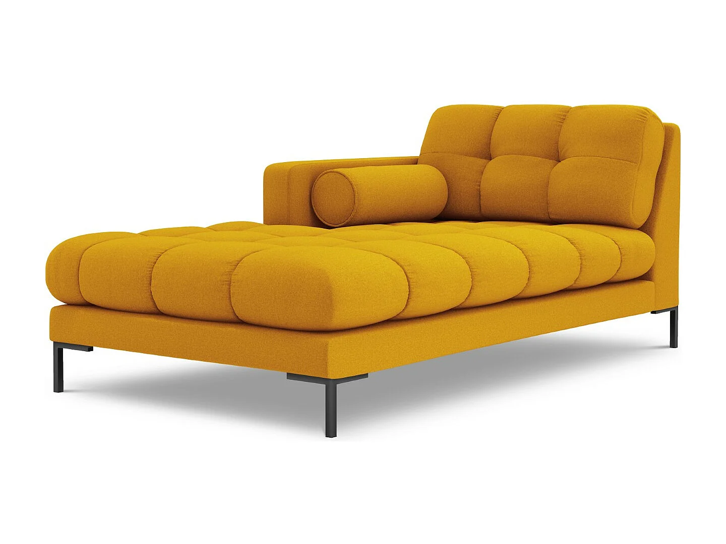 Cosmopolitan Design - Chaise longue esquerda "Bali" em tecido estrutural amarelo - 185x102x75cm