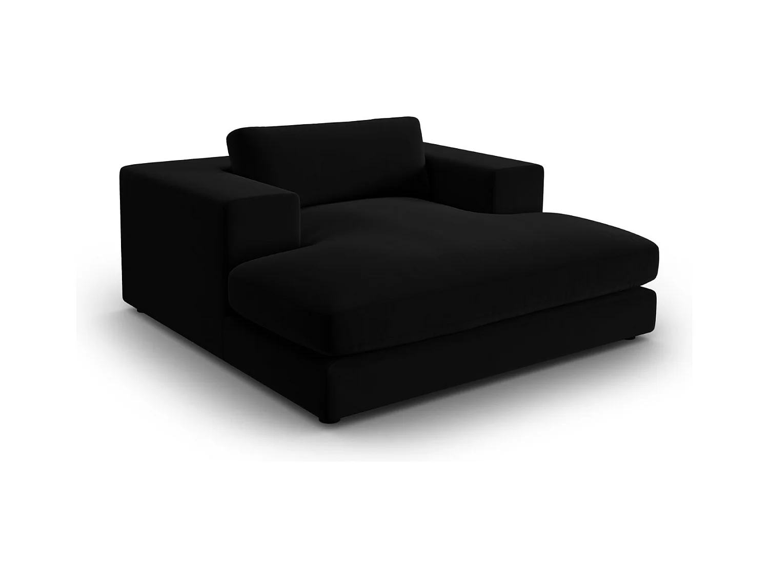 CXL by Christian Lacroix - Chaise longue "Tendance" de terciopelo negro - 156x140x72cm