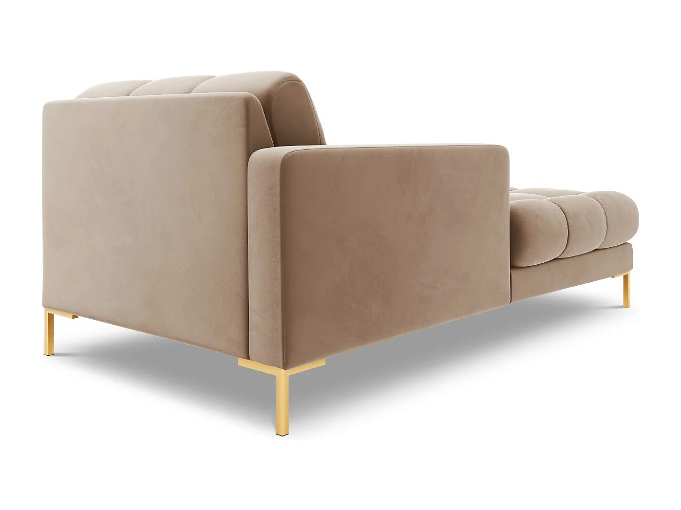 Cosmopolitan Design - Chaiselongue links "Bali" aus Samt beige - 185x102x75cm