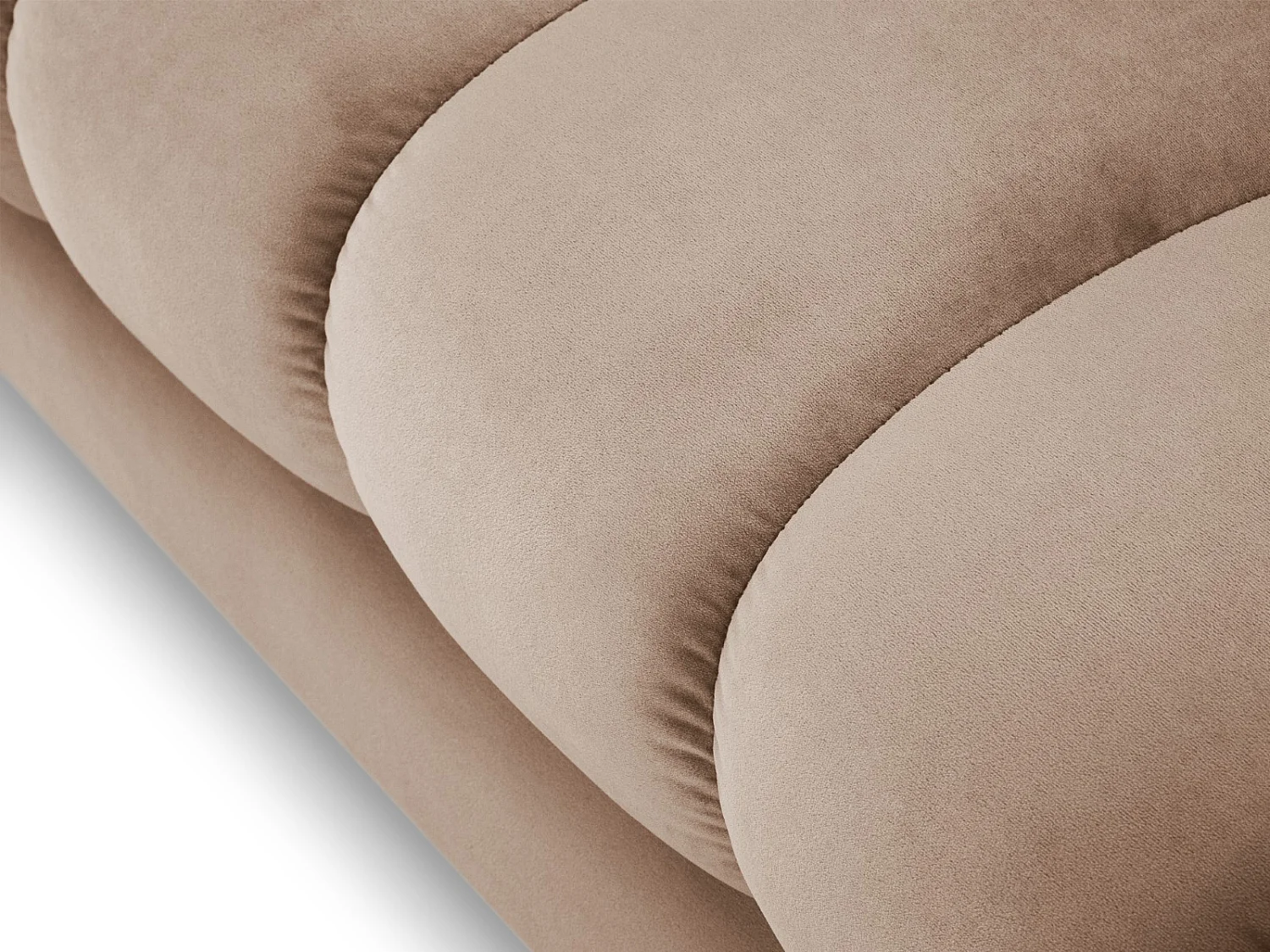 Cosmopolitan Design - Chaiselongue links "Bali" aus Samt beige - 185x102x75cm