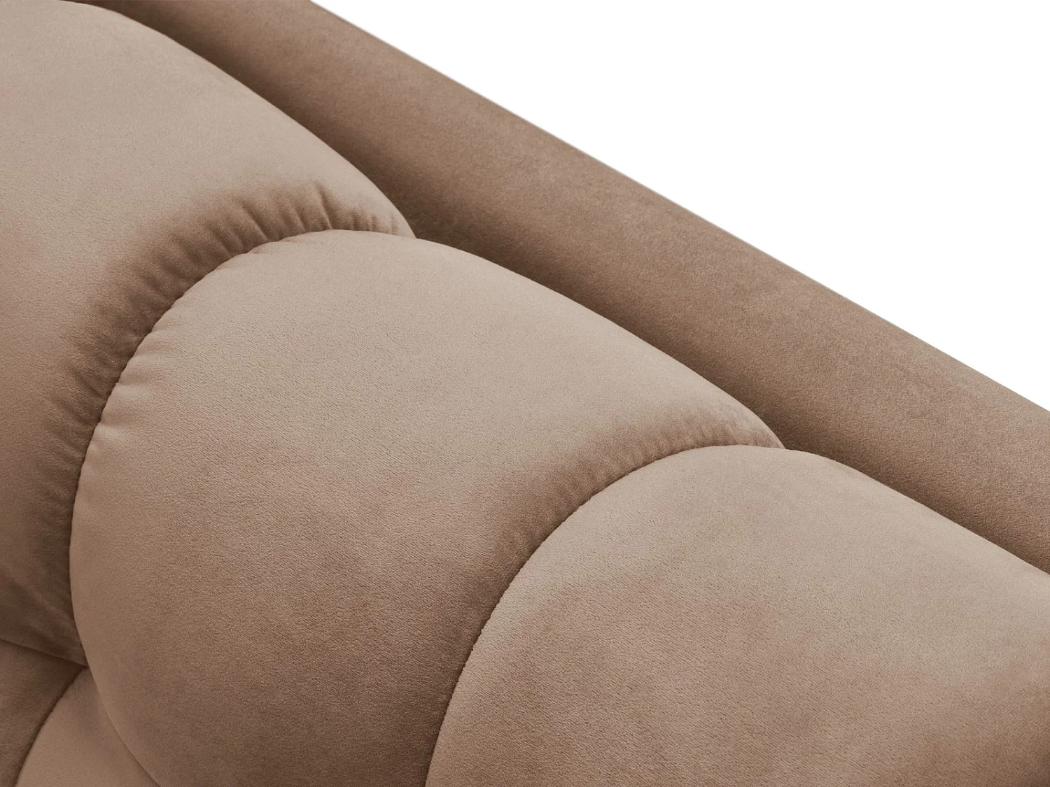 Cosmopolitan Design - Chaiselongue links "Bali" aus Samt beige - 185x102x75cm