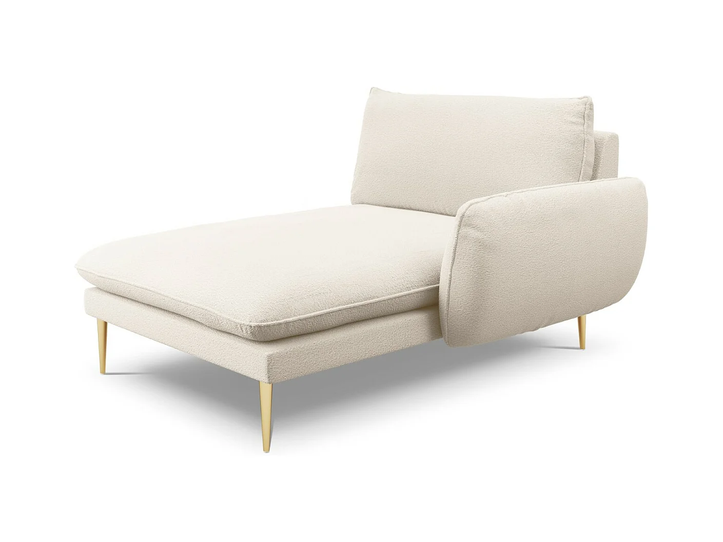 Cosmopolitan Design - Rechter chaise longue "Vienna" Boucle, Beige - 170x110x95cm