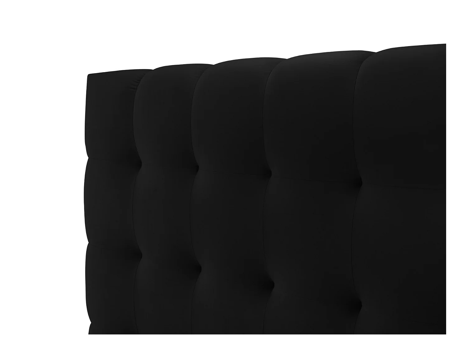 Cosmopolitan Design - Lit coffre avec tête de lit double "Bali" 140x200cm en velours noir - 230x200x100cm